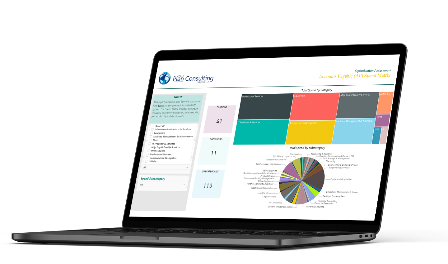 IT Optimization - Spend Matrix on Laptop